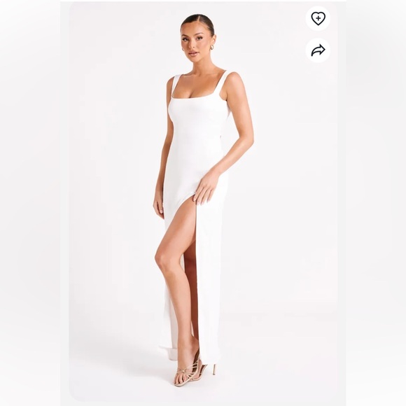 Verana Backless Satin Maxi Dress - White - Picture 2 of 6